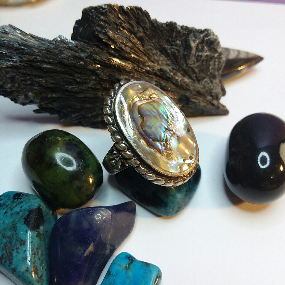 925 Abalone Ring - image 1